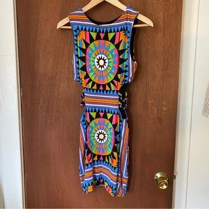 Mara Hoffman swim knit dress funky print size s